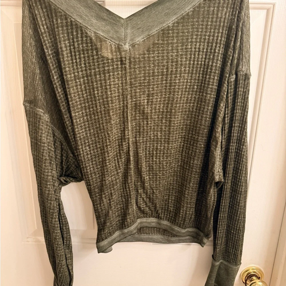 Free People Olive Green Women's Sweater - Picture 3 of 3